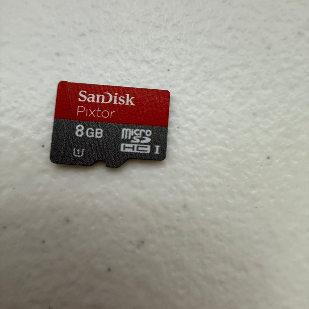 SanDisk Pixtor 8GB microSDHC UHS-I Memory Card Class 10 U1 Red Grey Storage